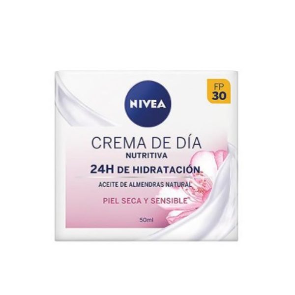 Nivea Crema De Día Nutritiva 24h Hidratación Piel Seca Y Sensible 50ml