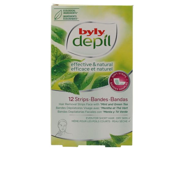 DEPIL tiras faciais de menta e chá verde 12 u