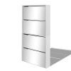 Sapateira de 4 divisórias com espelho branco 63x17x134cm - Image 2