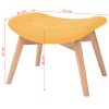 Poltrona com apoio para pés tecido amarelo - Image 10