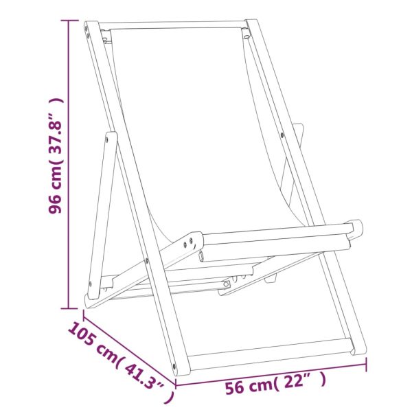 Cadeira de pátio em teca 56x105x96 cm creme - Image 8