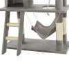 Árvore para gatos c/ postes arranhadores sisal 140 cm cinzento - Image 8