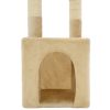 Árvore para gatos c/ postes arranhadores sisal 109 cm bege - Image 7