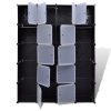 Armário plástico modular 14 gavetas 37x146x180,5cm preto branco - Image 4