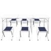 Conj. mesa campismo dobrável c/ 6 bancos altura ajust. 180x60cm - Image 4