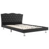Estrutura de cama em tecido 120x200 cm cinzento-escuro - Image 3