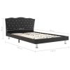 Estrutura de cama em tecido 120x200 cm cinzento-escuro - Image 8