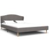 Estrutura de cama em tecido 140x200 cm cinzento-claro - Image 3
