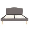 Estrutura de cama em tecido 140x200 cm cinzento-claro - Image 5