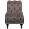 Chaise longue em veludo cinzento - Image 3