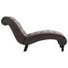 Chaise longue em veludo cinzento - Image 5