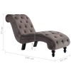 Chaise longue em veludo cinzento - Image 8