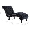 Chaise longue em veludo preto - Image 8