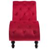 Chaise longue em veludo vermelho - Image 3