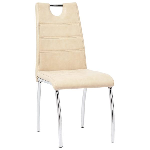 vidaXL Cadeiras de jantar 2 pcs couro artificial creme - Image 2
