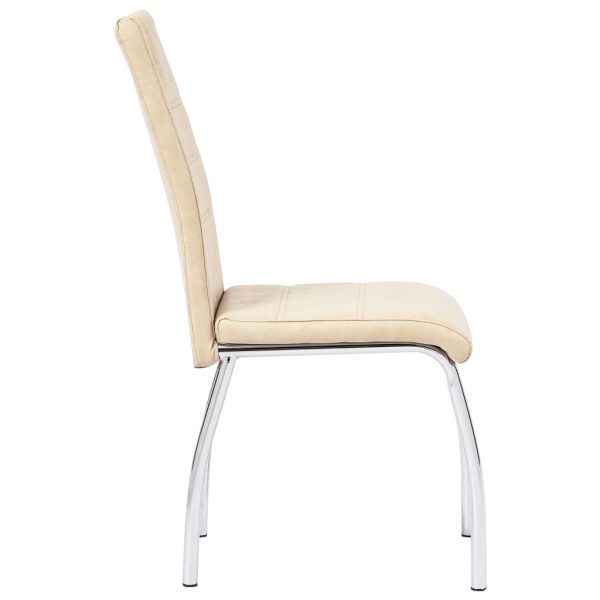 vidaXL Cadeiras de jantar 2 pcs couro artificial creme - Image 4