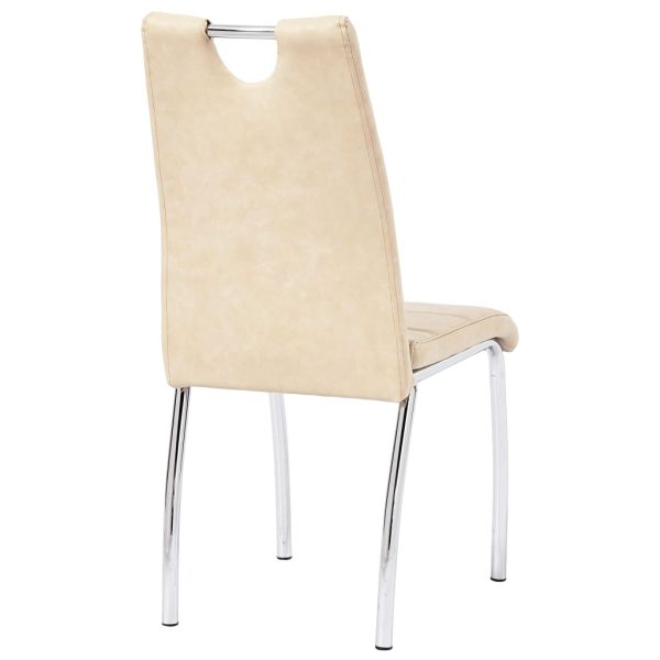 vidaXL Cadeiras de jantar 2 pcs couro artificial creme - Image 5