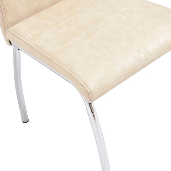 vidaXL Cadeiras de jantar 2 pcs couro artificial creme - Image 7