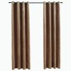 Cortinas blackout com argolas 2 pcs 140x175 cm veludo bege - Image 2
