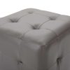 Pufe 2 pcs 30x30x30 cm couro artificial cinzento - Image 4