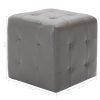 Pufe 2 pcs 30x30x30 cm couro artificial cinzento - Image 5