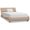 Estrutura de cama 100x200cm couro artificial cappuccino