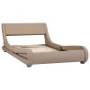 Estrutura de cama 100x200cm couro artificial cappuccino - Image 2