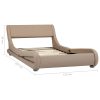 Estrutura de cama 100x200cm couro artificial cappuccino - Image 7