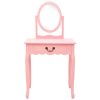 Toucador c/ banco 65x36x128 cm MDF e madeira de paulownia rosa - Image 2
