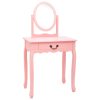 Toucador c/ banco 65x36x128 cm MDF e madeira de paulownia rosa - Image 3