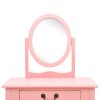 Toucador c/ banco 65x36x128 cm MDF e madeira de paulownia rosa - Image 6