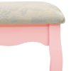 Toucador c/ banco 65x36x128 cm MDF e madeira de paulownia rosa - Image 9