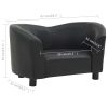Sofá para cães 67x41x39 cm couro artificial preto - Image 8