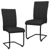 vidaXL Cadeiras de jantar cantilever 2 pcs tecido preto