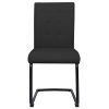 vidaXL Cadeiras de jantar cantilever 2 pcs tecido preto - Image 2