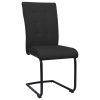vidaXL Cadeiras de jantar cantilever 2 pcs tecido preto - Image 3