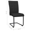 vidaXL Cadeiras de jantar cantilever 2 pcs tecido preto - Image 7