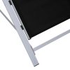 Espreguiçadeiras com mesa 2 pcs alumínio preto - Image 7