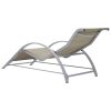 Espreguiçadeiras com mesa 2 pcs alumínio cor creme - Image 6