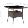 Mesa de jantar para jardim vime PE castanho - Image 5