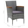 Cadeiras de jantar para jardim 4 pcs vime PE cinzento - Image 7