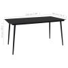 Mesa de jantar para jardim 150x80x74 cm aço e vidro preto - Image 4