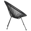 Cadeiras lua para jardim 2 pcs vime preto - Image 5
