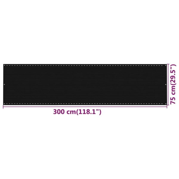 Tela de varanda 75x300 cm PEAD preto - Image 5