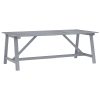 Mesa de jantar p/ jardim 206x100x74cm acácia maciça cinzento