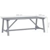 Mesa de jantar p/ jardim 206x100x74cm acácia maciça cinzento - Image 6