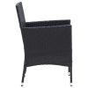 5 pcs conjunto de jantar para jardim vime PE e vidro preto - Image 9