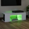 Móvel de TV com luzes LED 90x39x30 cm branco - Image 5