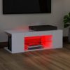 Móvel de TV com luzes LED 90x39x30 cm branco - Image 6