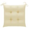 Cadeiras de jardim c/ almofadões branco nata 3 pcs teca maciça - Image 4
